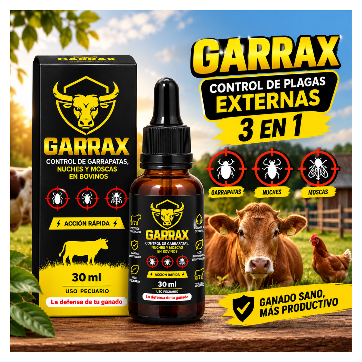 GARRAX™ Control de Plagas Externas 3 en 1