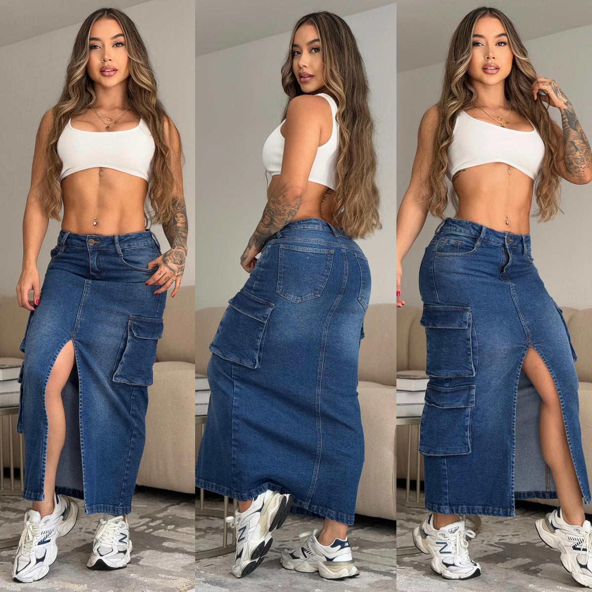 Falda Cargo en Jean oNOIR™