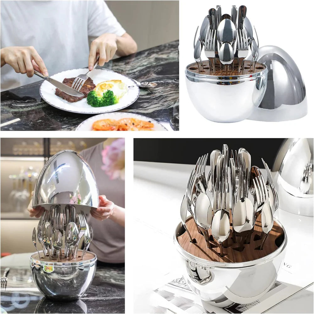 Set de cubiertos en Acero Inoxidable por 24 Unidades Cubix™