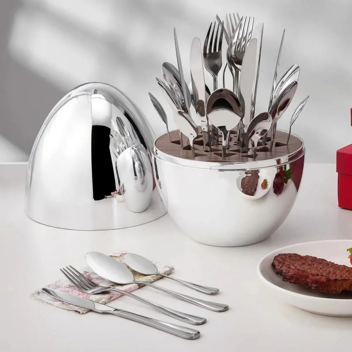 Set de cubiertos en Acero Inoxidable por 24 Unidades Cubix™